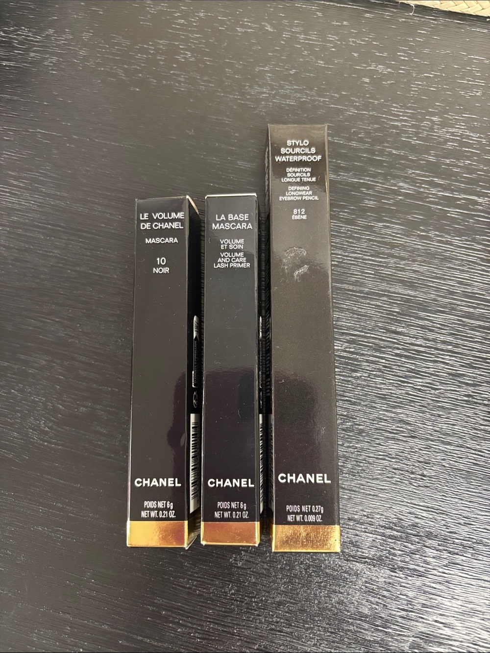 3pc bundle CHANEL Black waterproof Mascara, primer & eyebrow pencil. Authentic